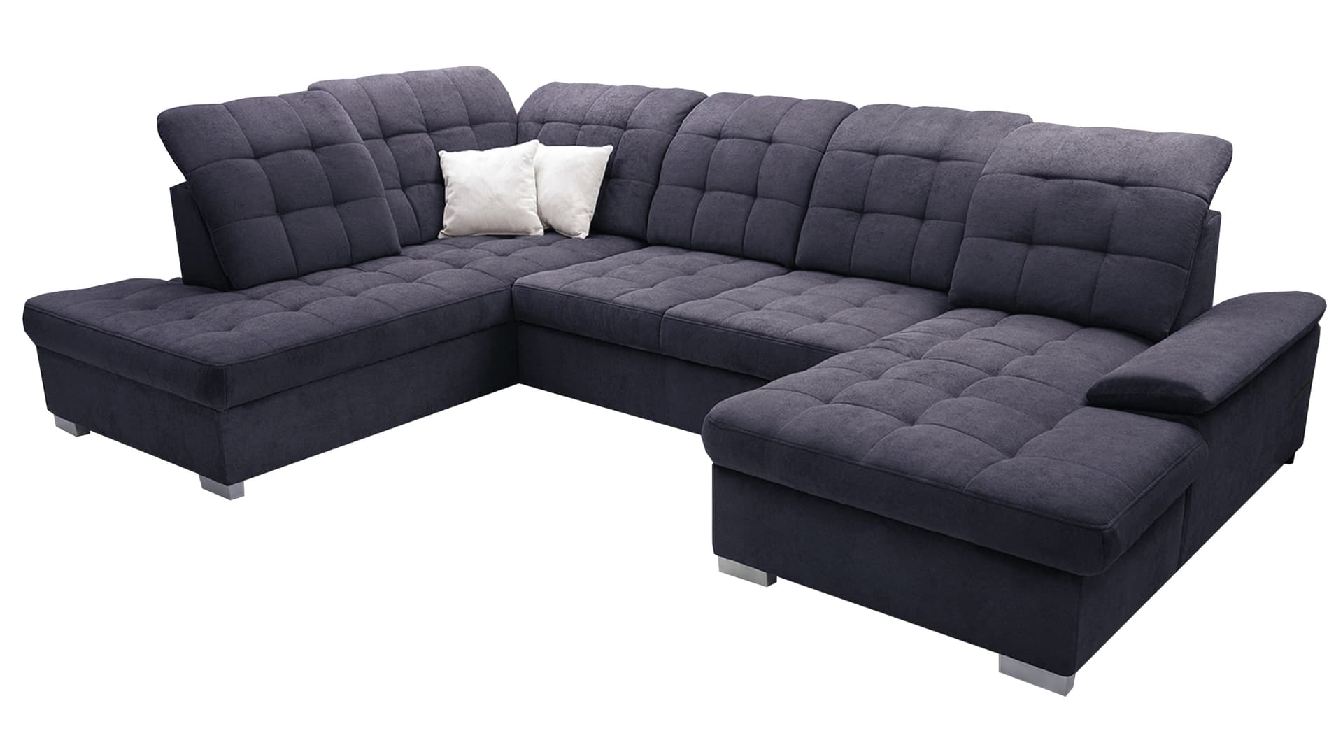 Wohnlandschaft Schlaffunktion blau Bettkasten 343 cm - VIKTOR