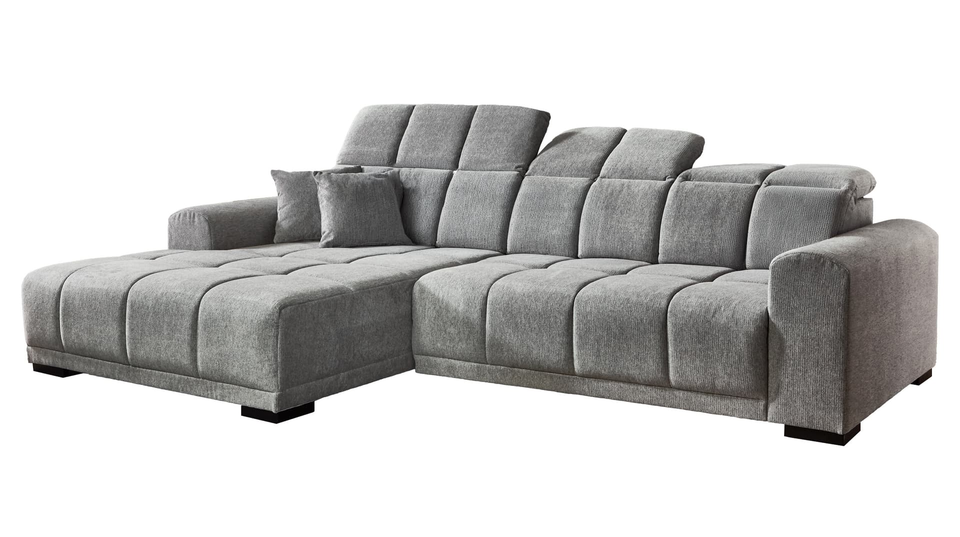 Ecksofa grau elektrisch ausfahrbar 301 x 195 cm - MASTER