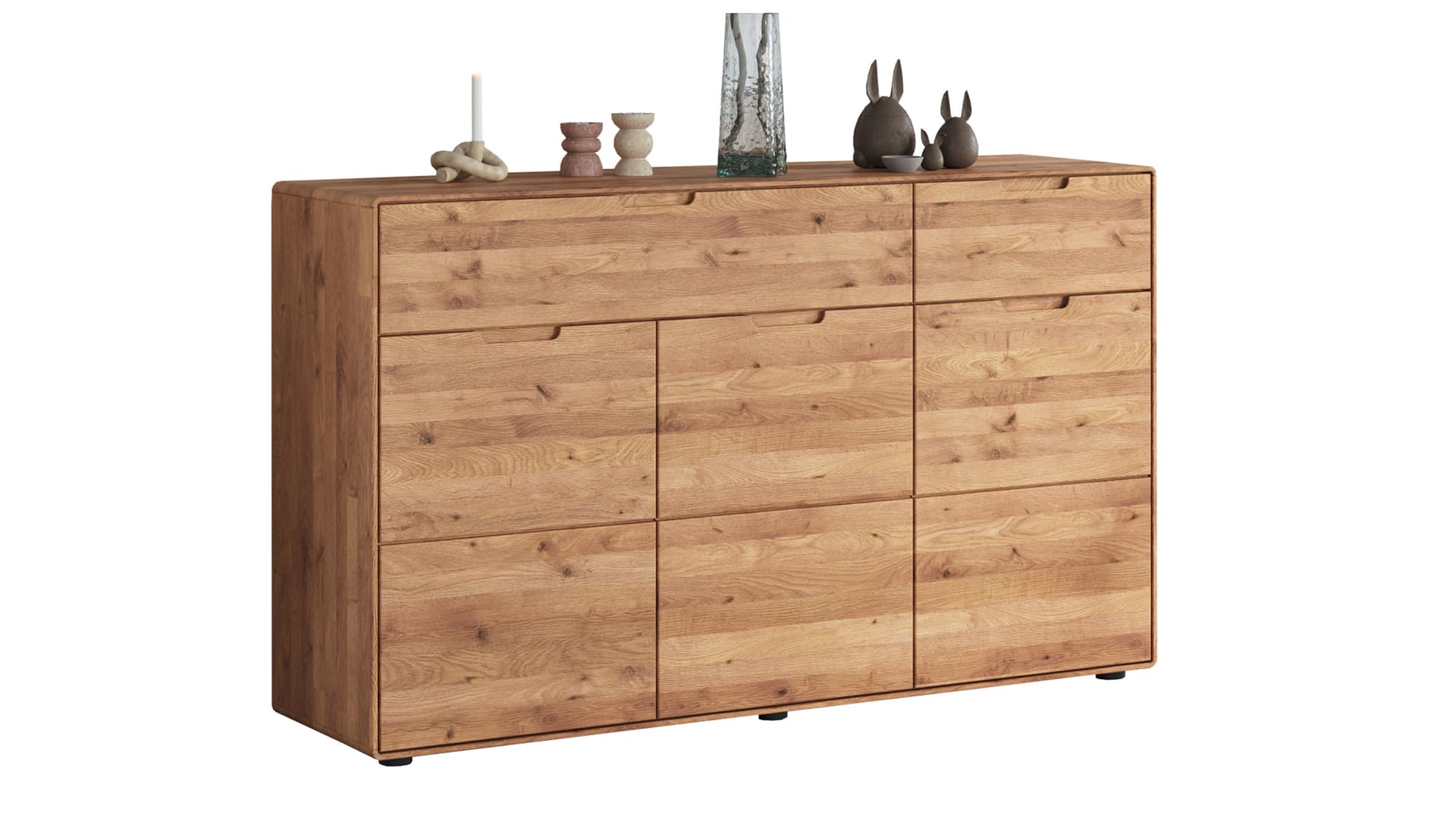 Sideboard mit 2 Schubladen Wildeiche massiv geölt 149 cm - LUCAS