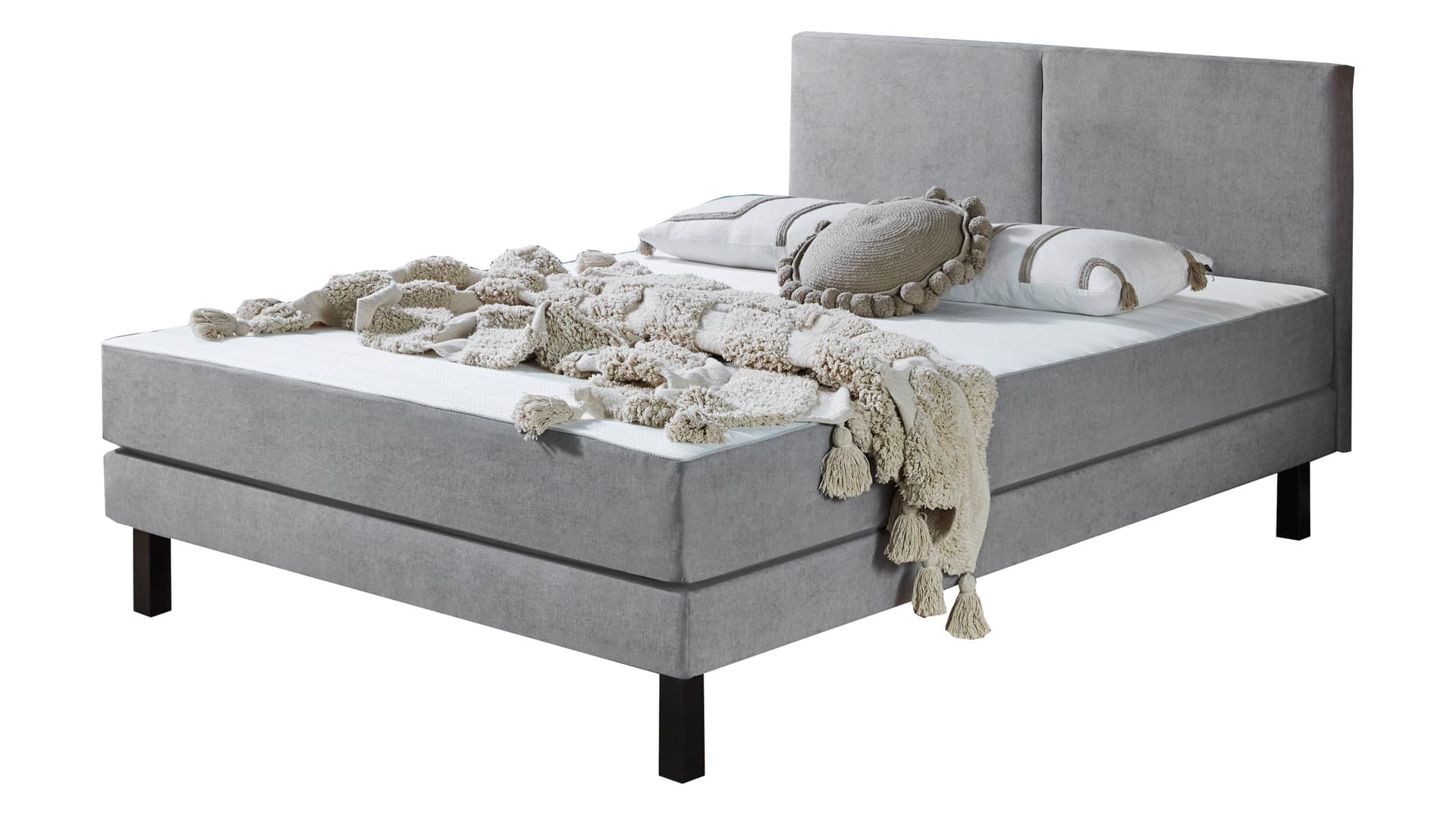 Futonbett Polsterbett 140 x 200 cm Matratze H2/H3 grau - TOLEDO
