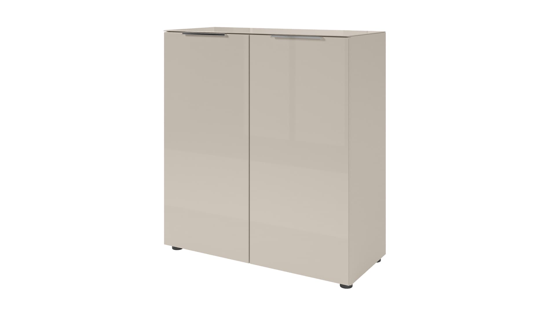 Kommode Beige-Kaschmir - Glas - 90 x 40 cm - SANTORIN