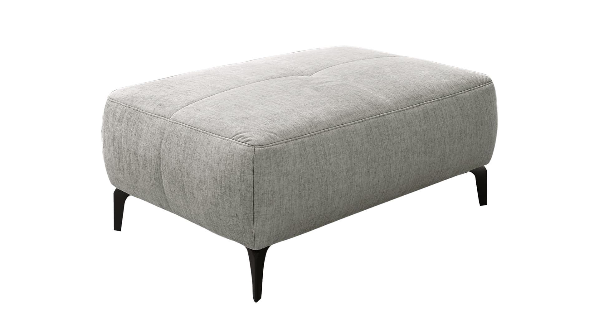 Hocker Sitzhocker 79 x 111 cm hellgrau Veloursbezug - SALO