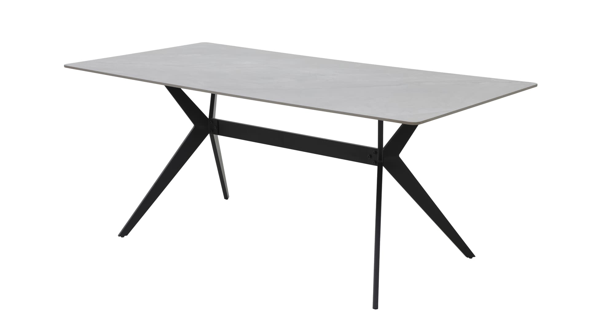 Esstisch 180 x 90 cm Marmoroptik grau - PACCINO