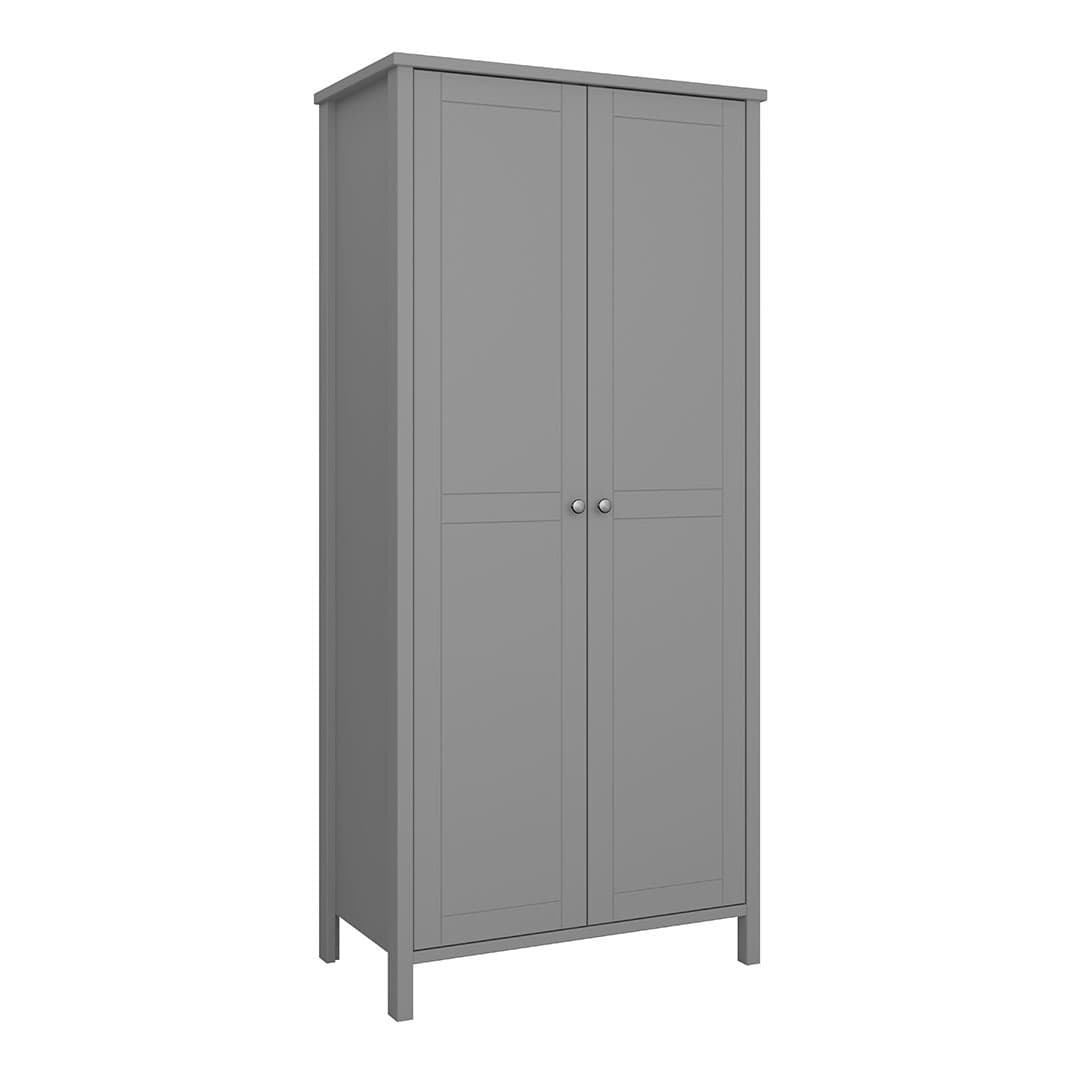 Trone Kleiderschrank 2 Türen, graulackiert.