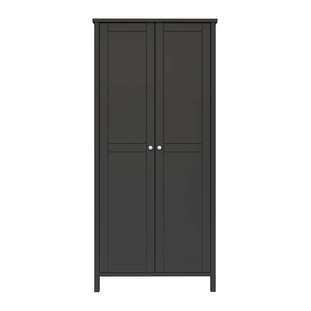 Tromsø Kleiderschrank 2 Türen kaffeefarben.