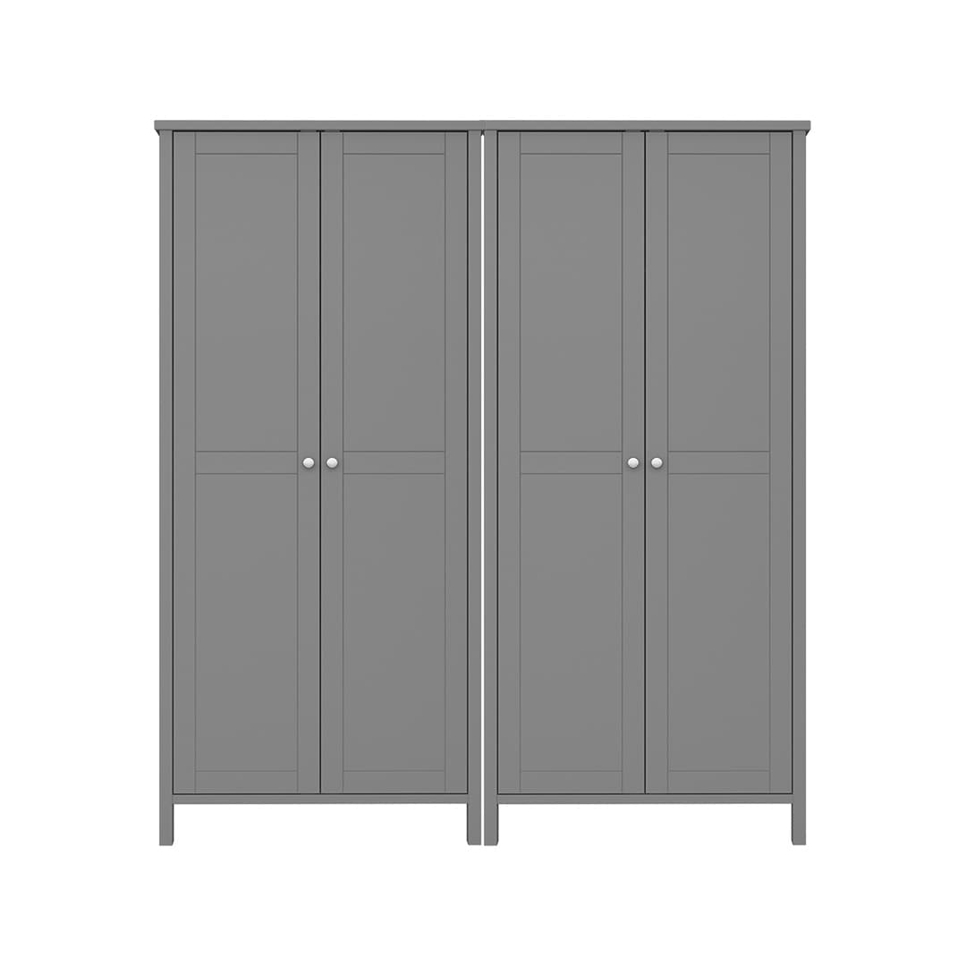 Tromsø Kleiderschrank 4 Türen grau.
