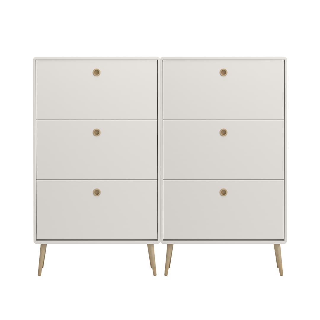Softline Schuhschrank 6 Klaptüren Weiß.