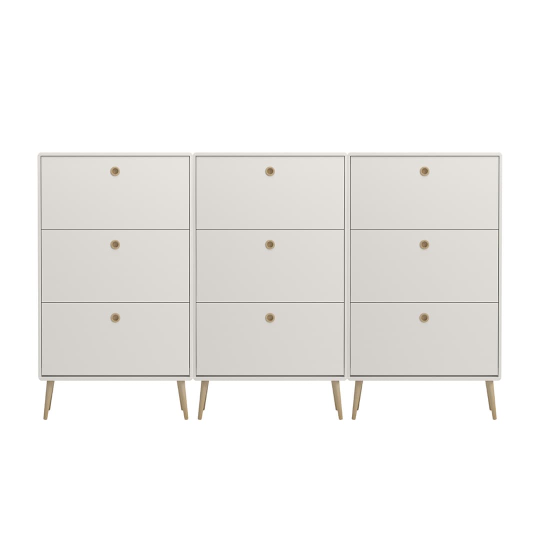 Softline Schuhschrank 9 Klaptüren Weiß.