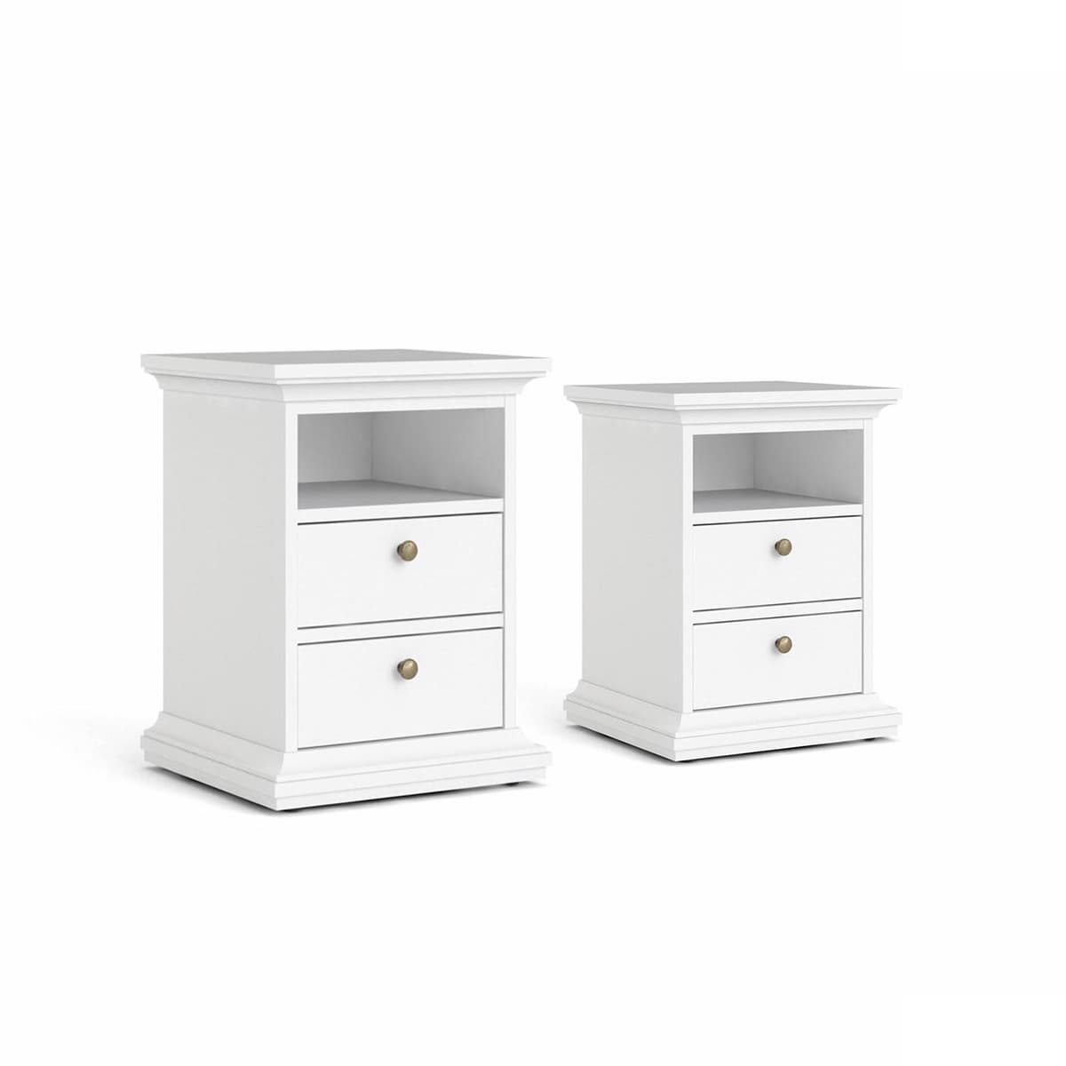 Venedig Nachttisch 2 Stück Breite 43 cm, Höhe 58 cm weiss.