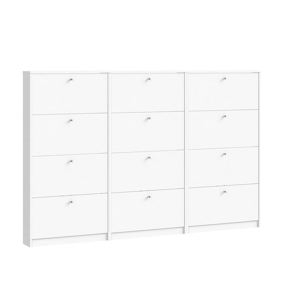 Escape Schuhschrank mit 12 Klappen Breite 225 cm, Höhe 148 cm weiss