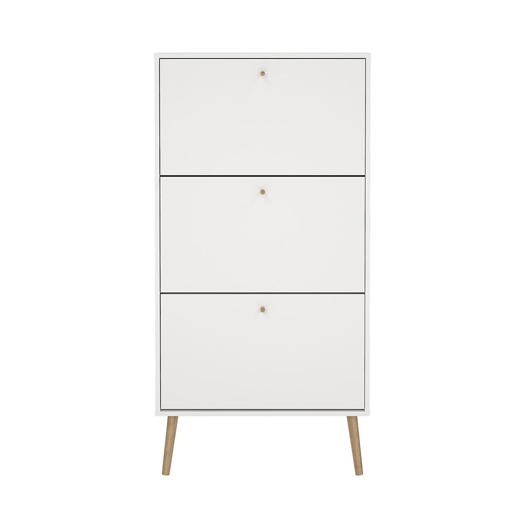 Bodo Schuhschrank 3 Klapptüren weiß.