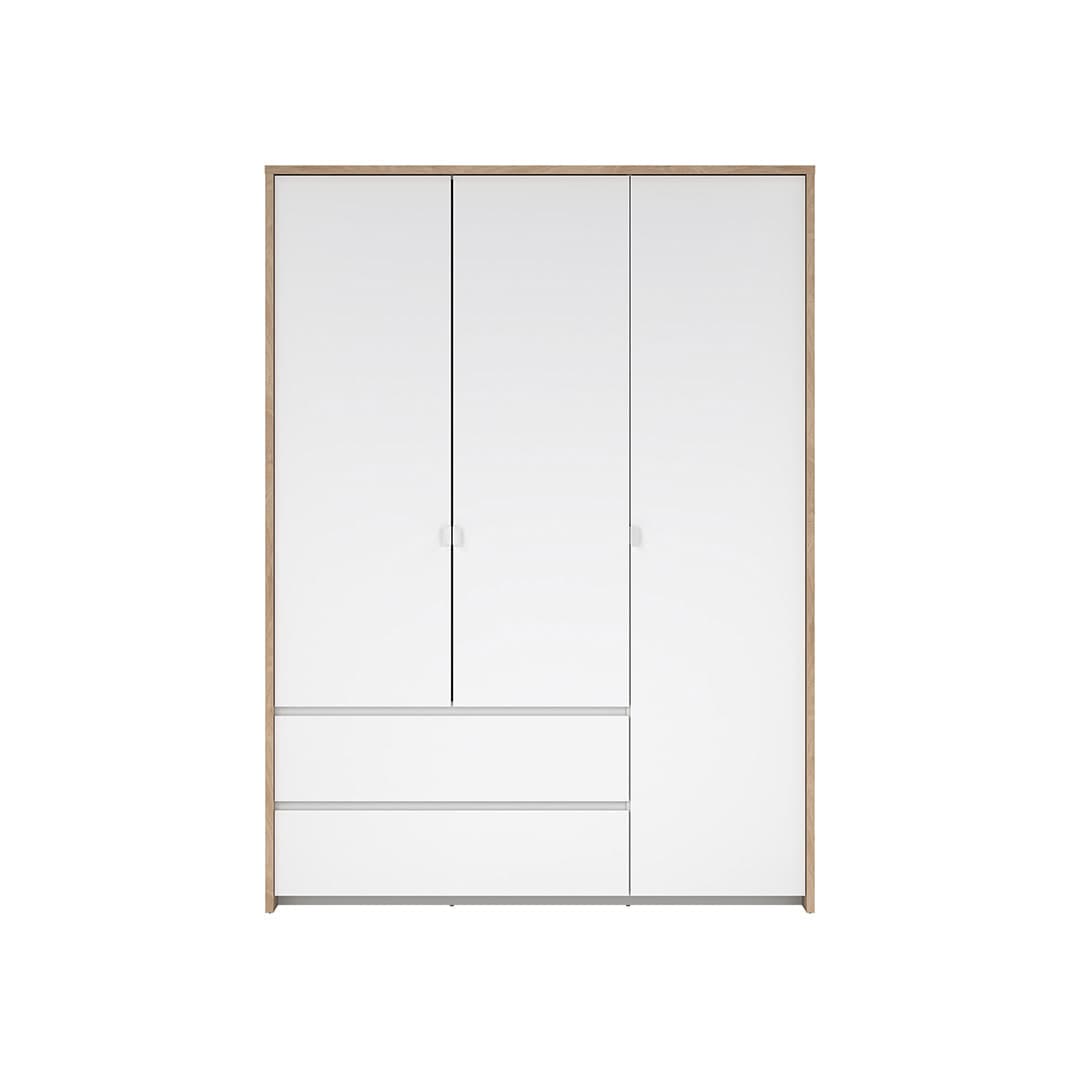 Next Kleiderschrank 3 Türen 2 Schubladen 149x200cm weiß Hochglanz.