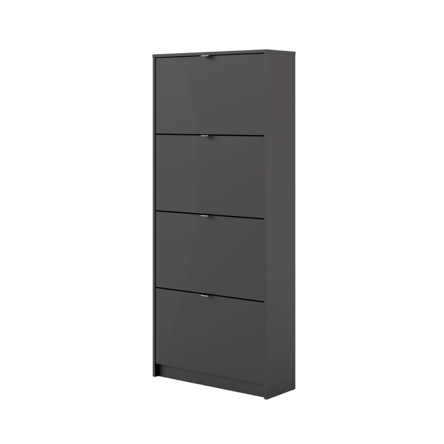 Shane Schuhschrank 4 Klapptüren 2R schwarz matt.