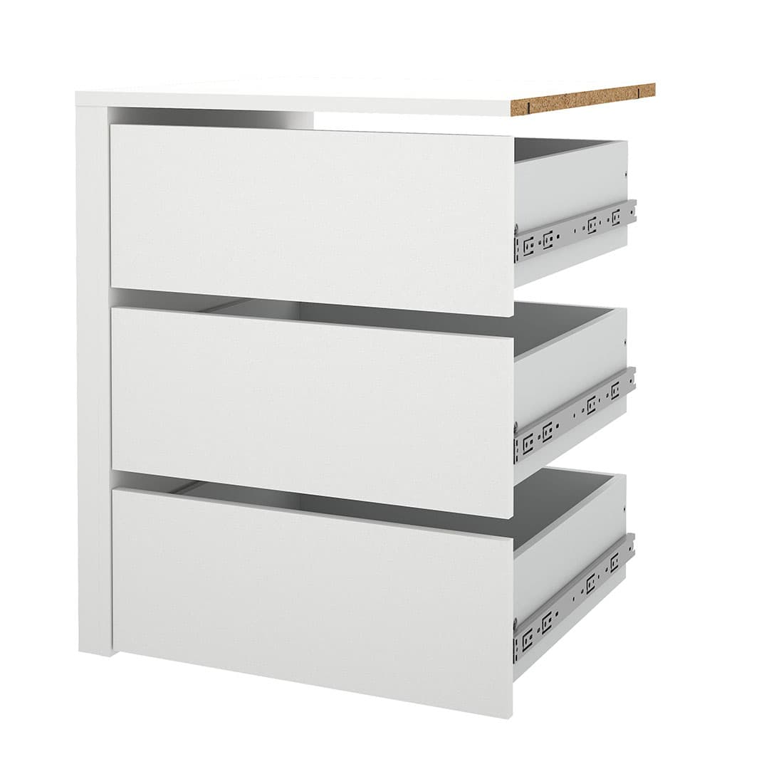 Catania Schubladeneinsatz 3 Schubladen 57 cm bis 120 cm Kleiderschrank weiß