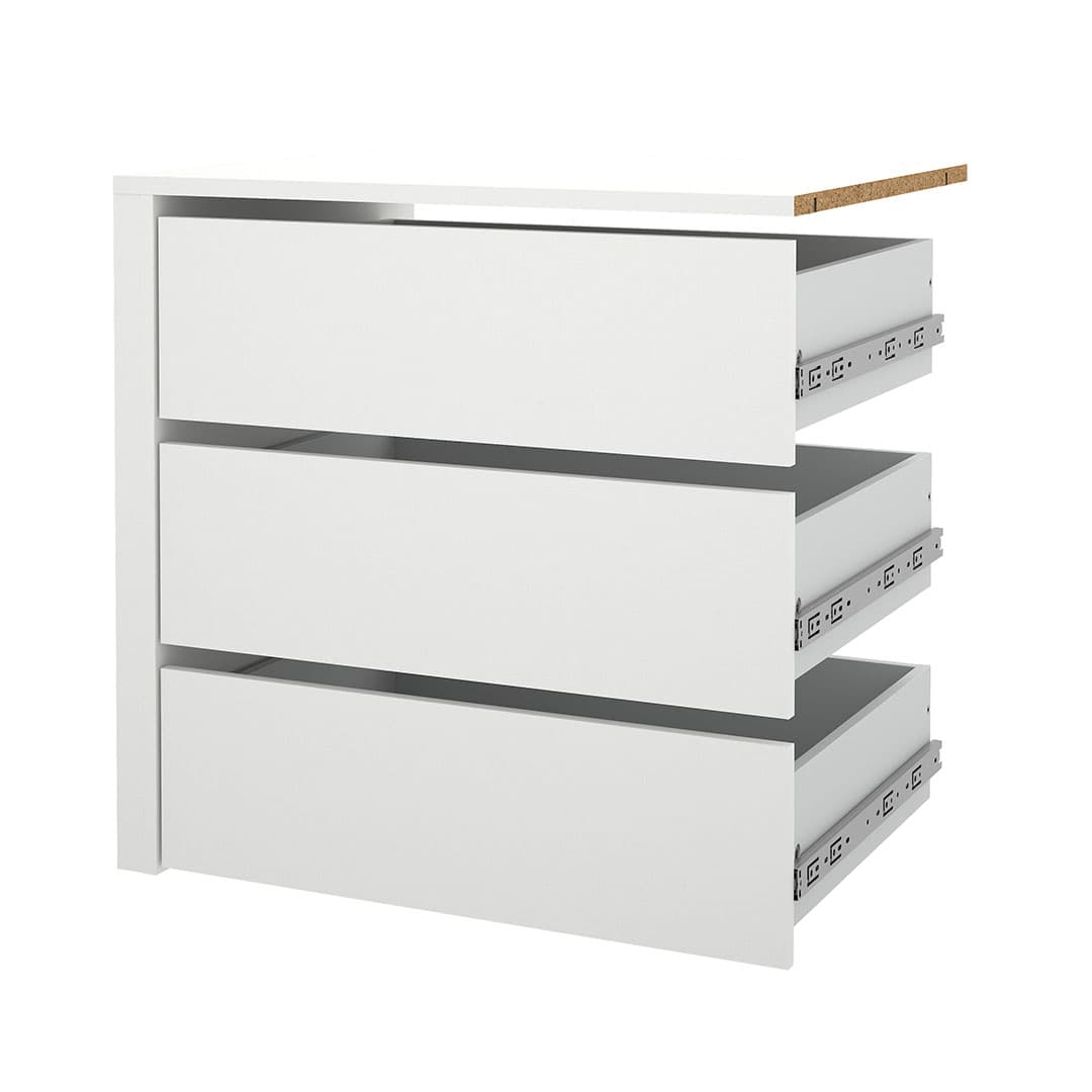 Catania Schubladeneinsatz 3 Schubladen 71,25 cm bis 240 cm Kleiderschrank weiß
