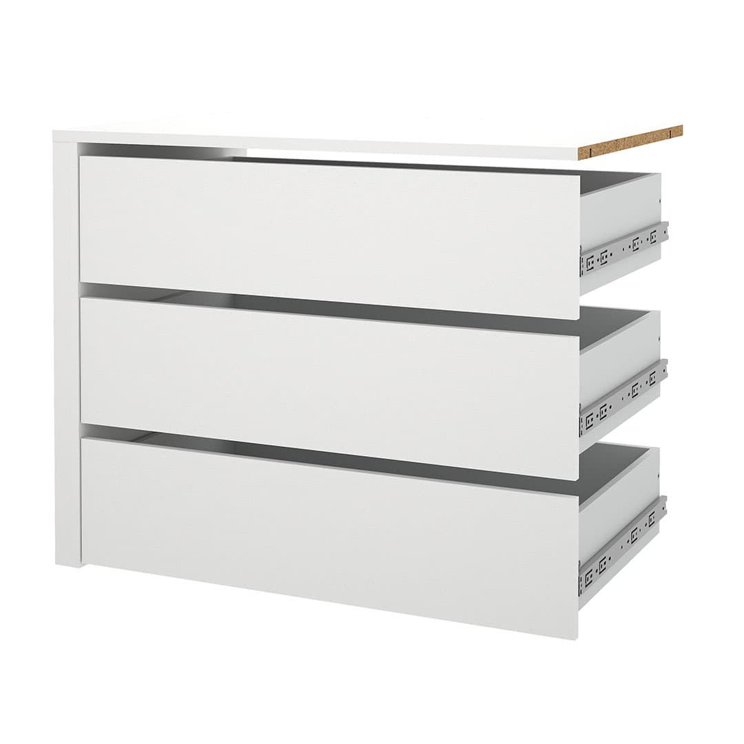 Catania Schubladeneinsatz 3 Schubladen 87 cm bis 180 cm Kleiderschrank weiß