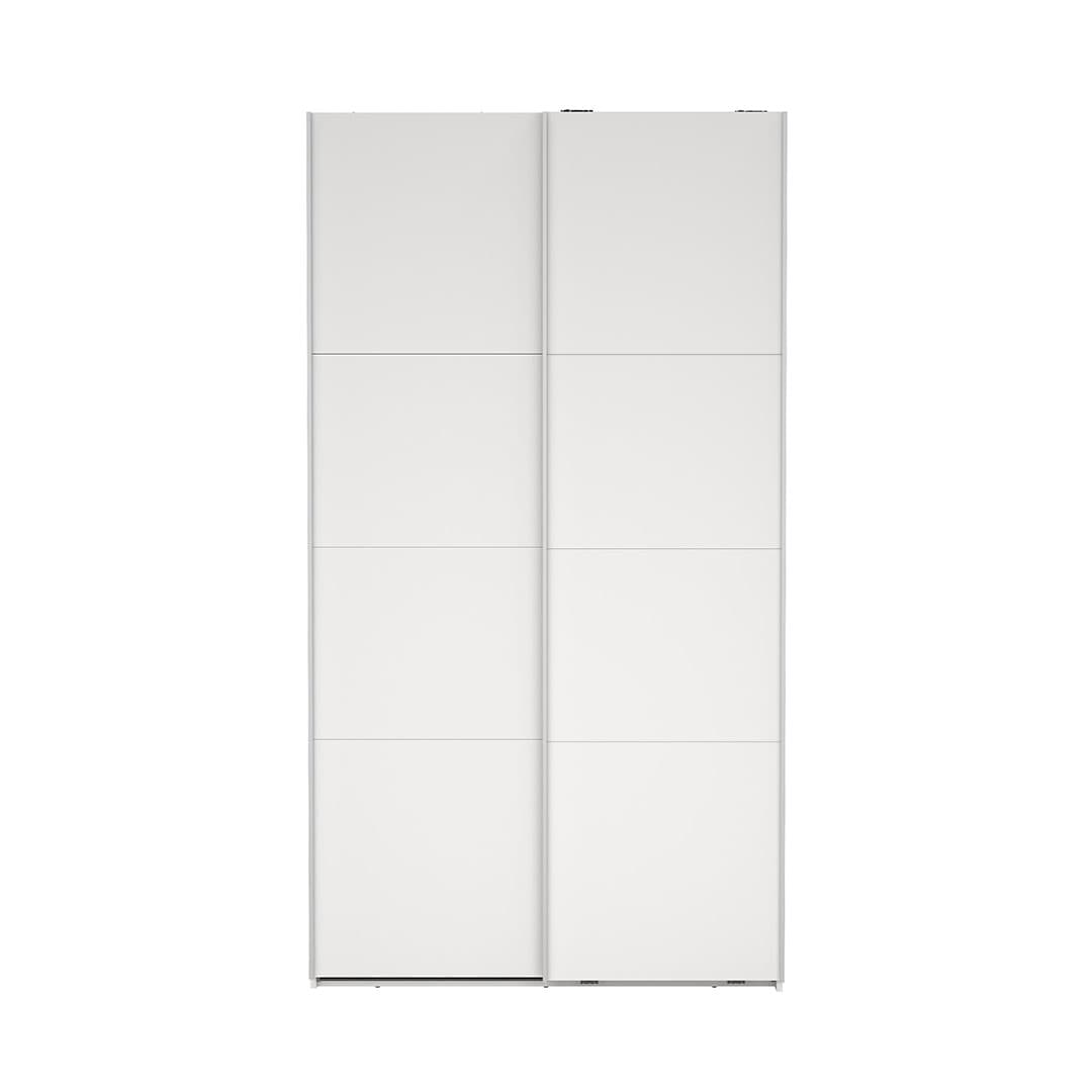 Catania Kleiderschrank 221x119x67cm, 2 Schiebetüren weiß.