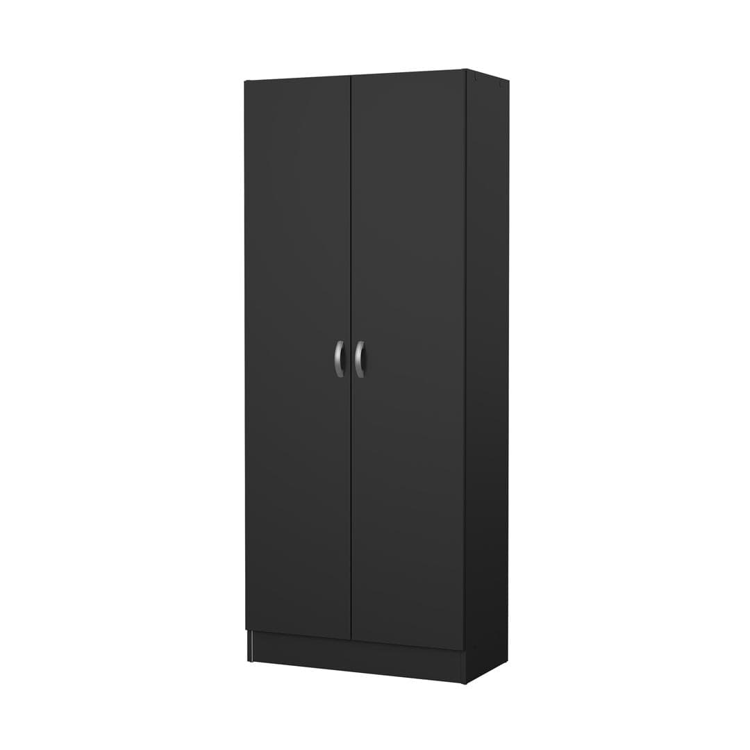 Fox Kleiderschrank 2 Türen mattschwarz.