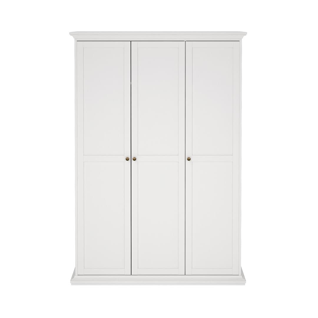 Venedig Kleiderschrank 3-Trg. Breite 138 cm, Höhe 200 cm weiss.