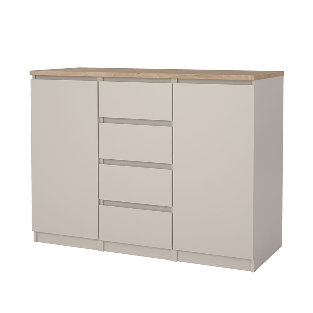 Naia Sideboard 2 Türen 4 Schubladen Eiche Dekor.