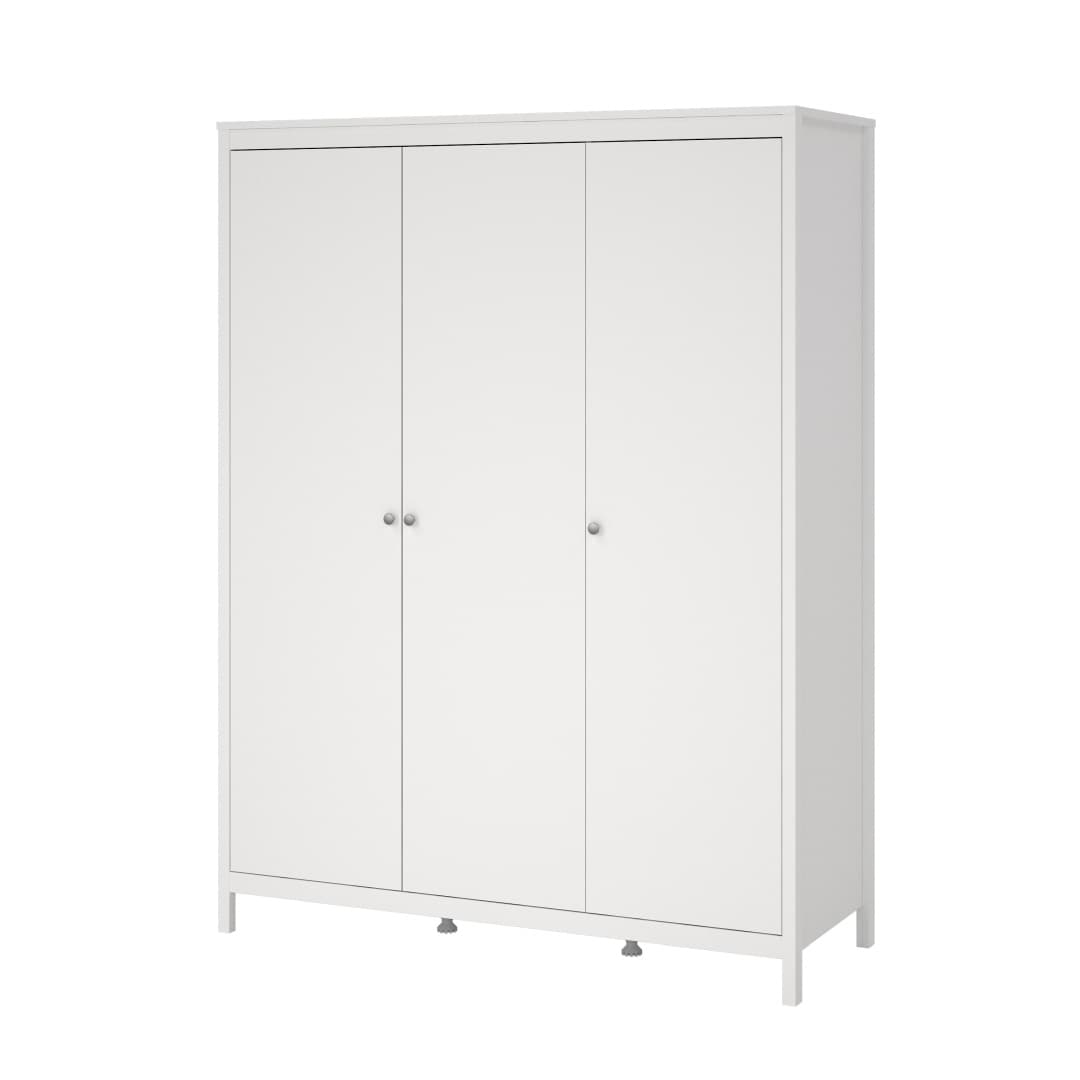 Madrid Kleiderschrank 3 Türen weiß.