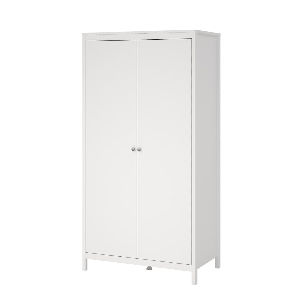 Madrid Kleiderschrank 2 Türen weiß.