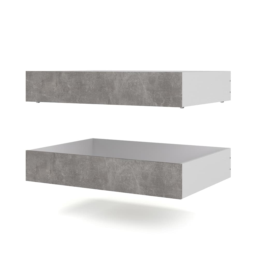Nada Bett 2 Bettschubladen breite 94 cm, beton dekor.