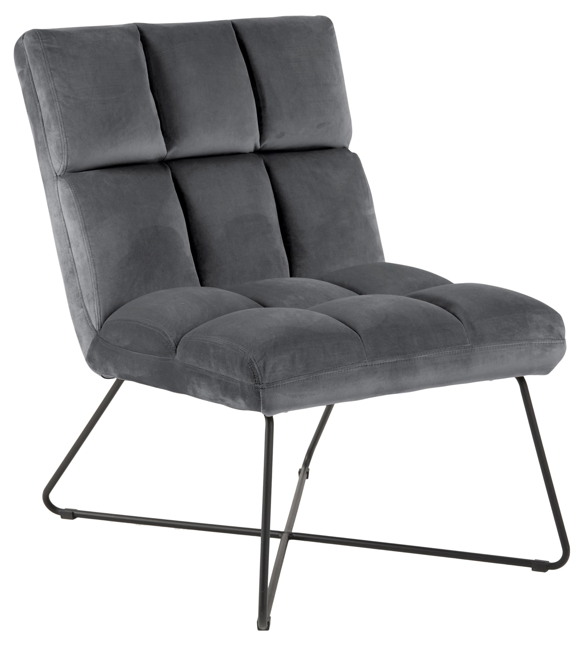 Alba Sessel , Liegestuhl Velour grau.