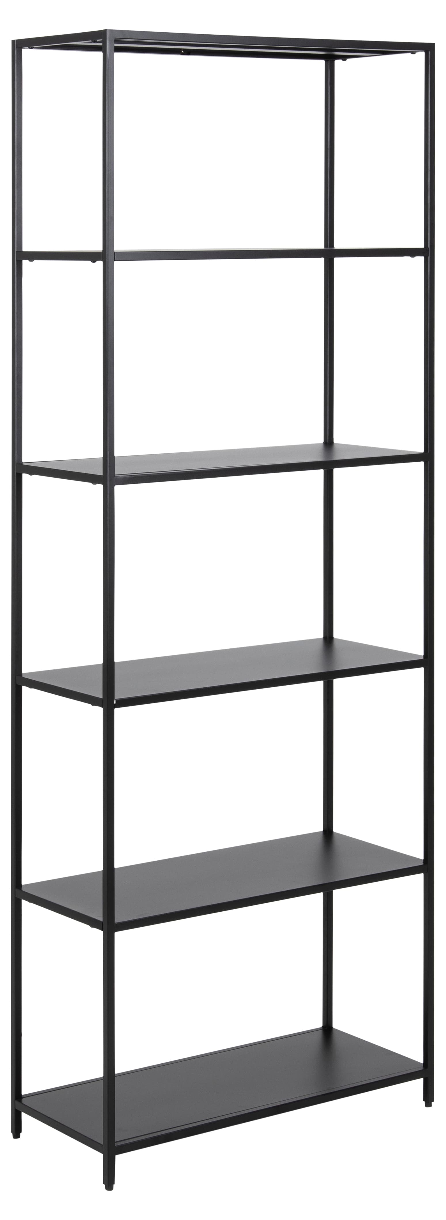 Newcastle Bücherregal mit 5 Regalen schwarz.