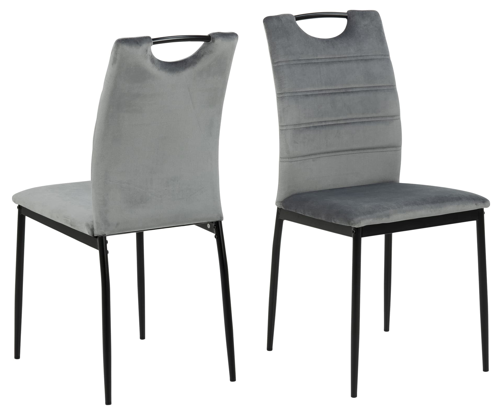 Dia Esszimmerstuhl Velour grau.