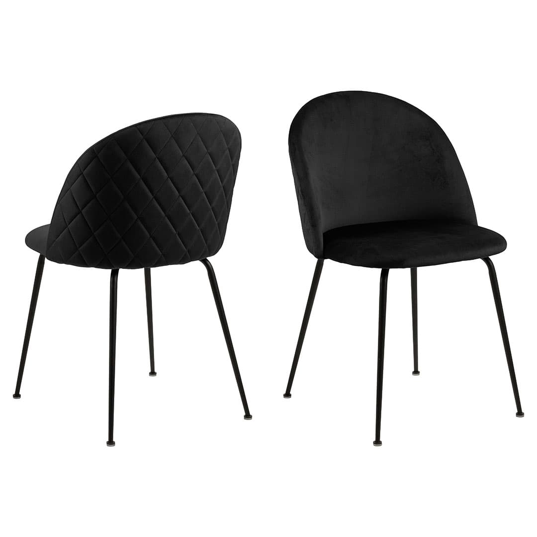 Louise Esszimmerstuhl Velour schwarz.