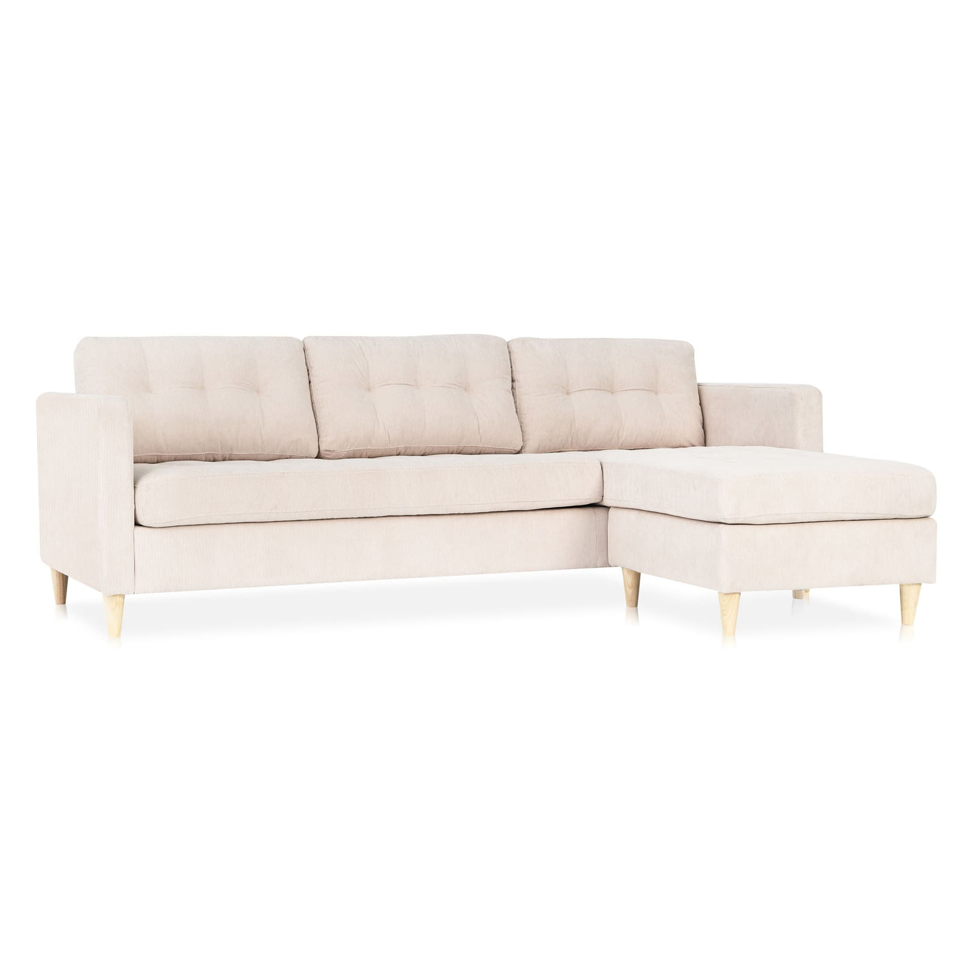 Marino Sofa AB1, Chaiselongue rechts oder links gewendet in Samt Sand.
