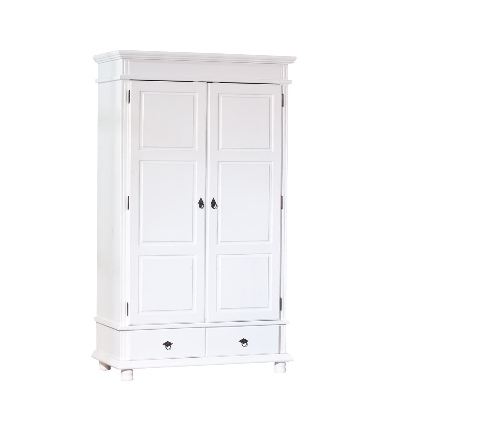 Danz Kleiderschrank 2-Trg. mit 2 Schubladen Breite 116 cm, Höhe 199 cm weiss.
