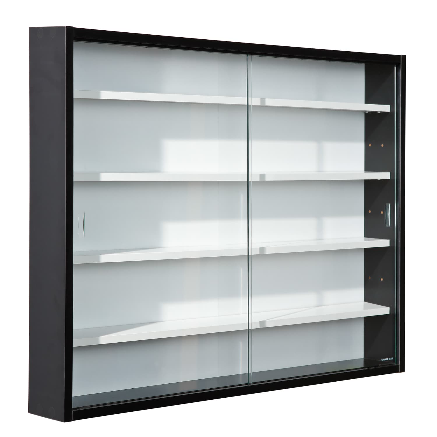Comit Vitrinenschrank wandhängend, 2 Glastüren, weiss, schwarz.