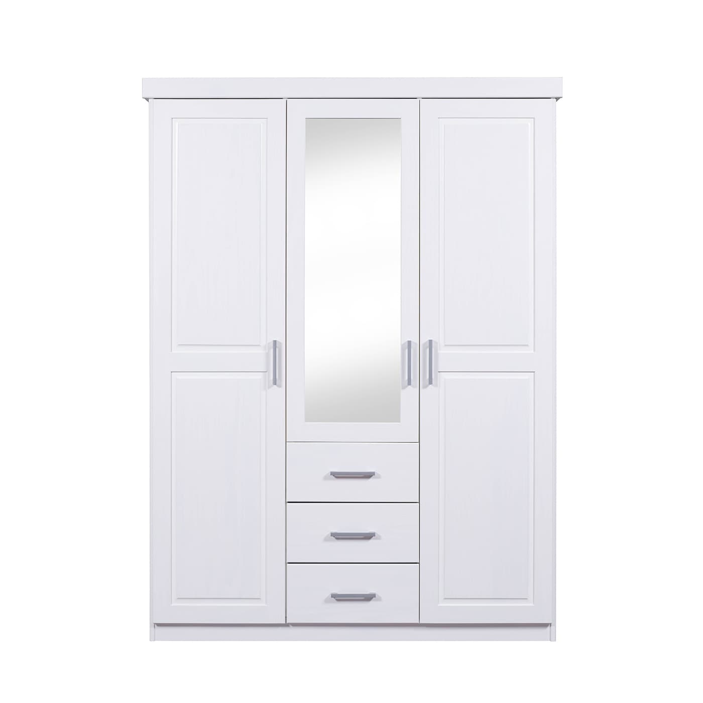 Gerpa Kleiderschrank 2 Türen, 1 Spiegeltür, 3 Schubladen weiss.