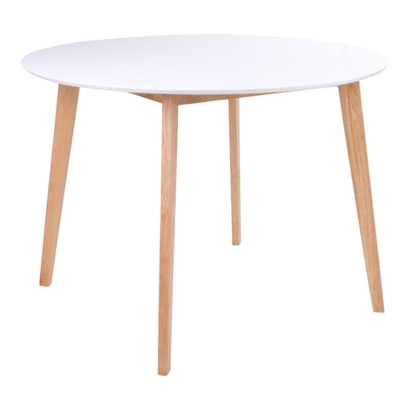 Voos Esszimmertisch Ø105 cm in weiss und natur.