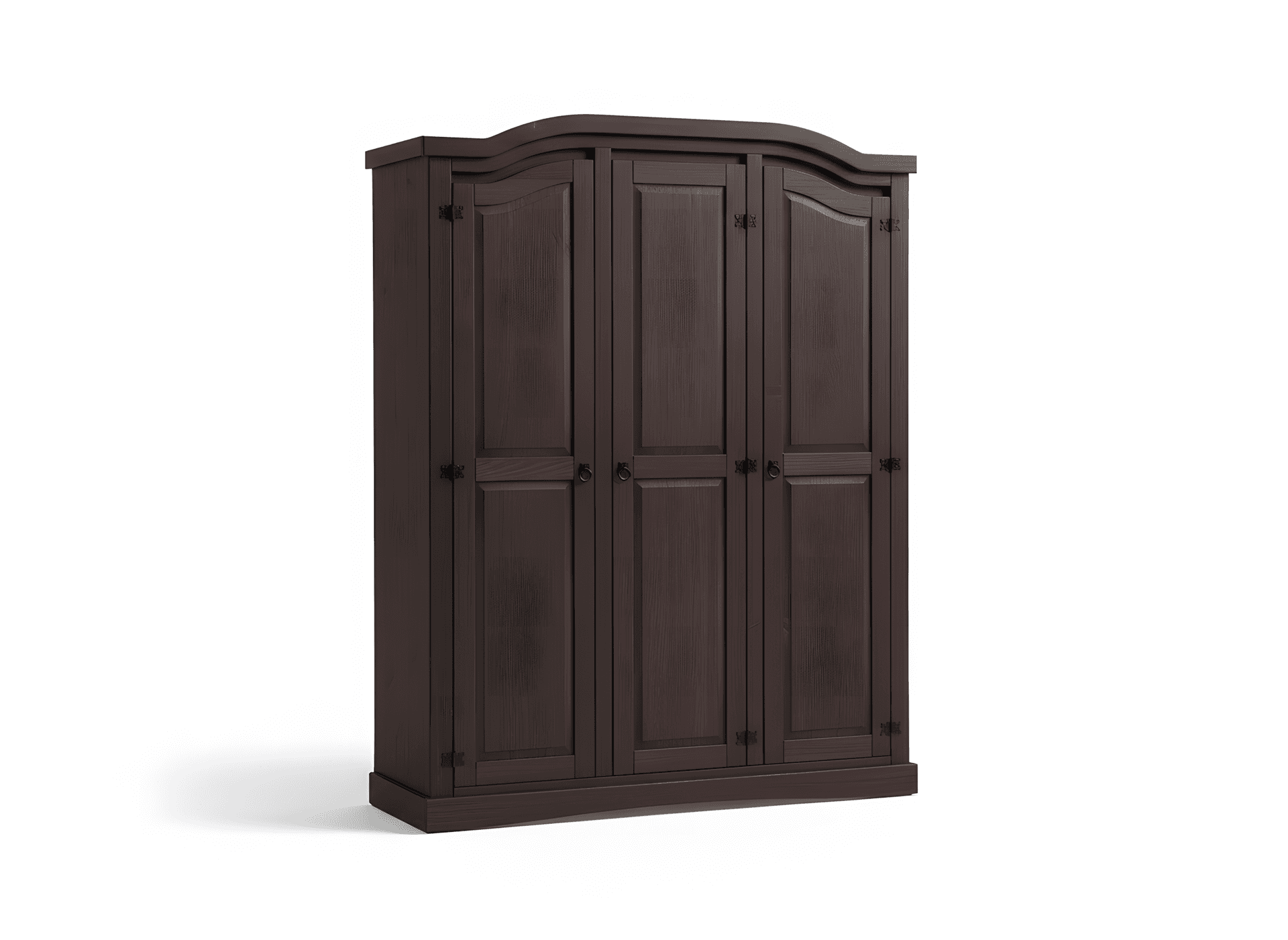 New Mexico Kleiderschrank 3-Trg. Breite 152 cm, Höhe 193 cm braun gebeitzt/Wachs.