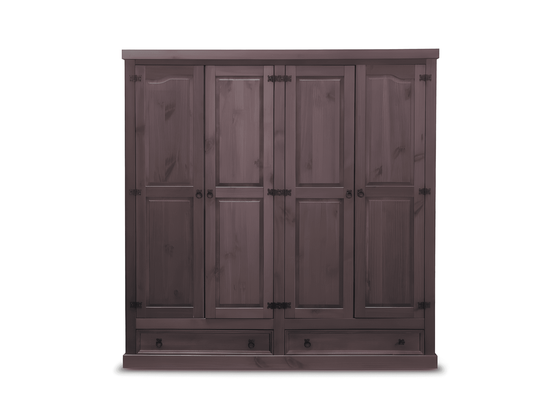 New Mexico kleiderschrank 4-trg. mit 2 Schubladen Breite 194 cm, Höhe 195 cm braun gebeitzt/Wachs.