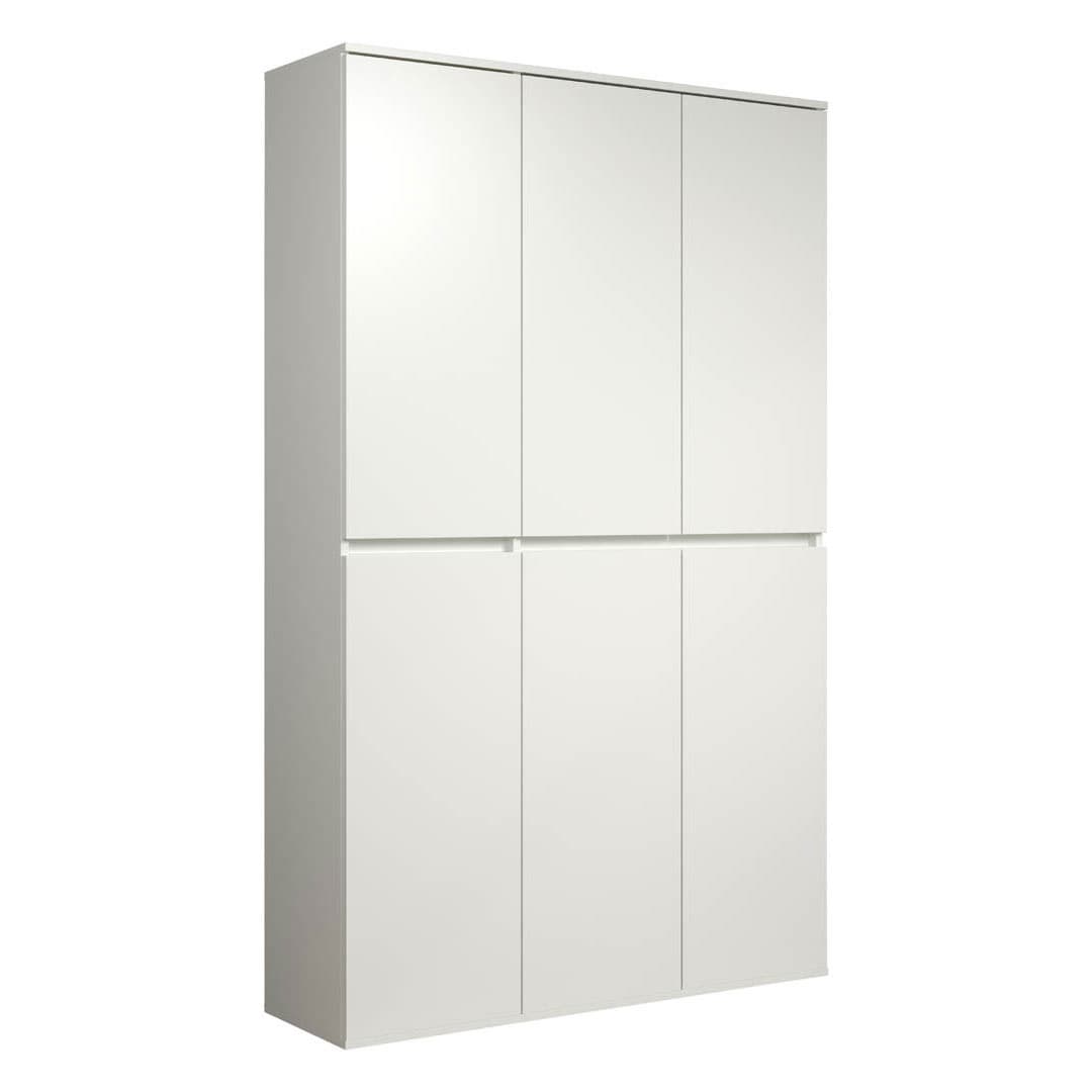 Nevada Kleiderschrank 6 Türen, weiß.
