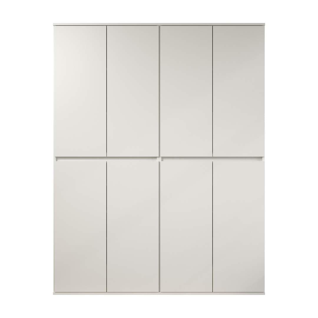 Nevada Kleiderschrank 8 Türen weiß.