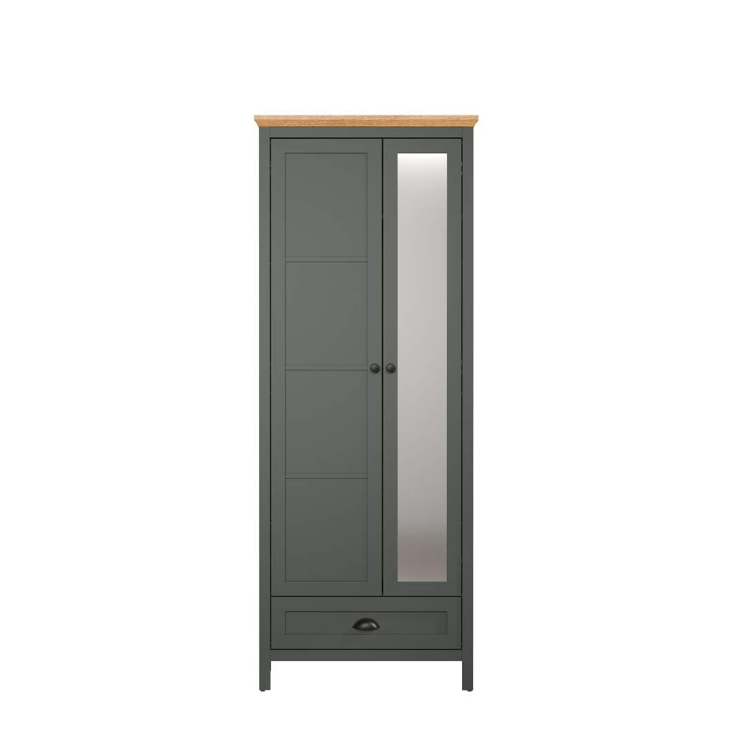 Stanton Kleiderschrank grün, Eiche dekor.