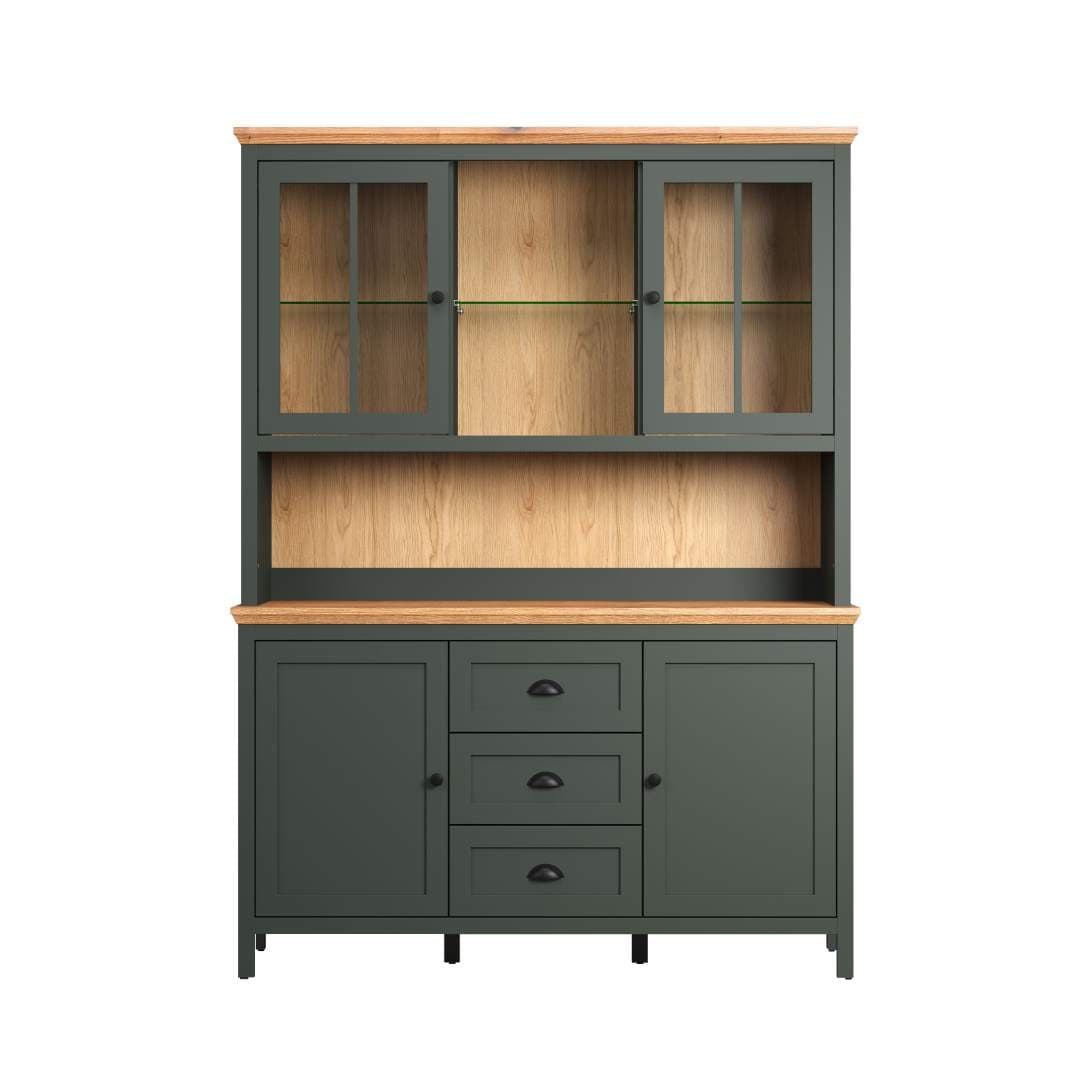 Stanton Vitrinenschrank grün.