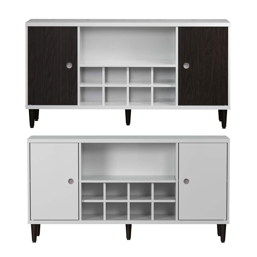 Evolution Sideboard 2 Türen, 1 Raum, 8 Flaschen Wein weiß, schwarz.
