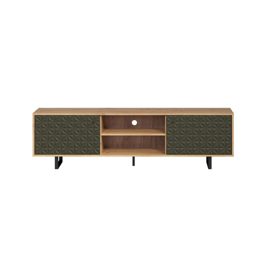Sentra TV Tisch grün, Eiche dekor.