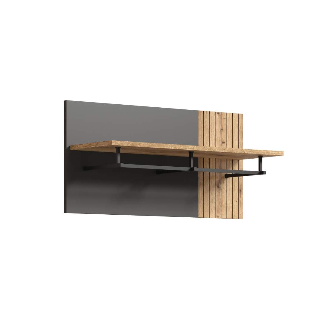 Esteban Wandgarderobe grau, Eiche dekor.