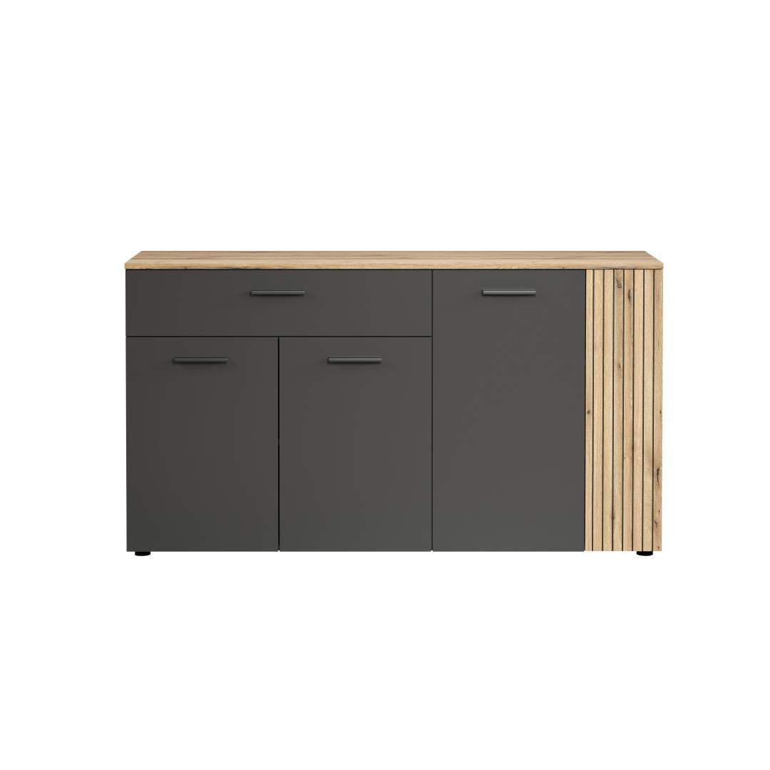 Esteban Sideboard grau, Eiche dekor.
