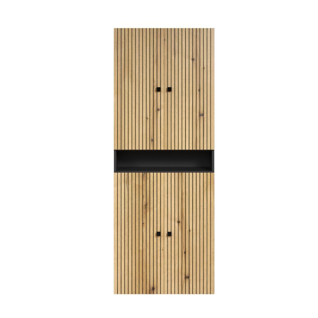 PureBliss Hochschrank Bad Eiche Dekor, antrazit.