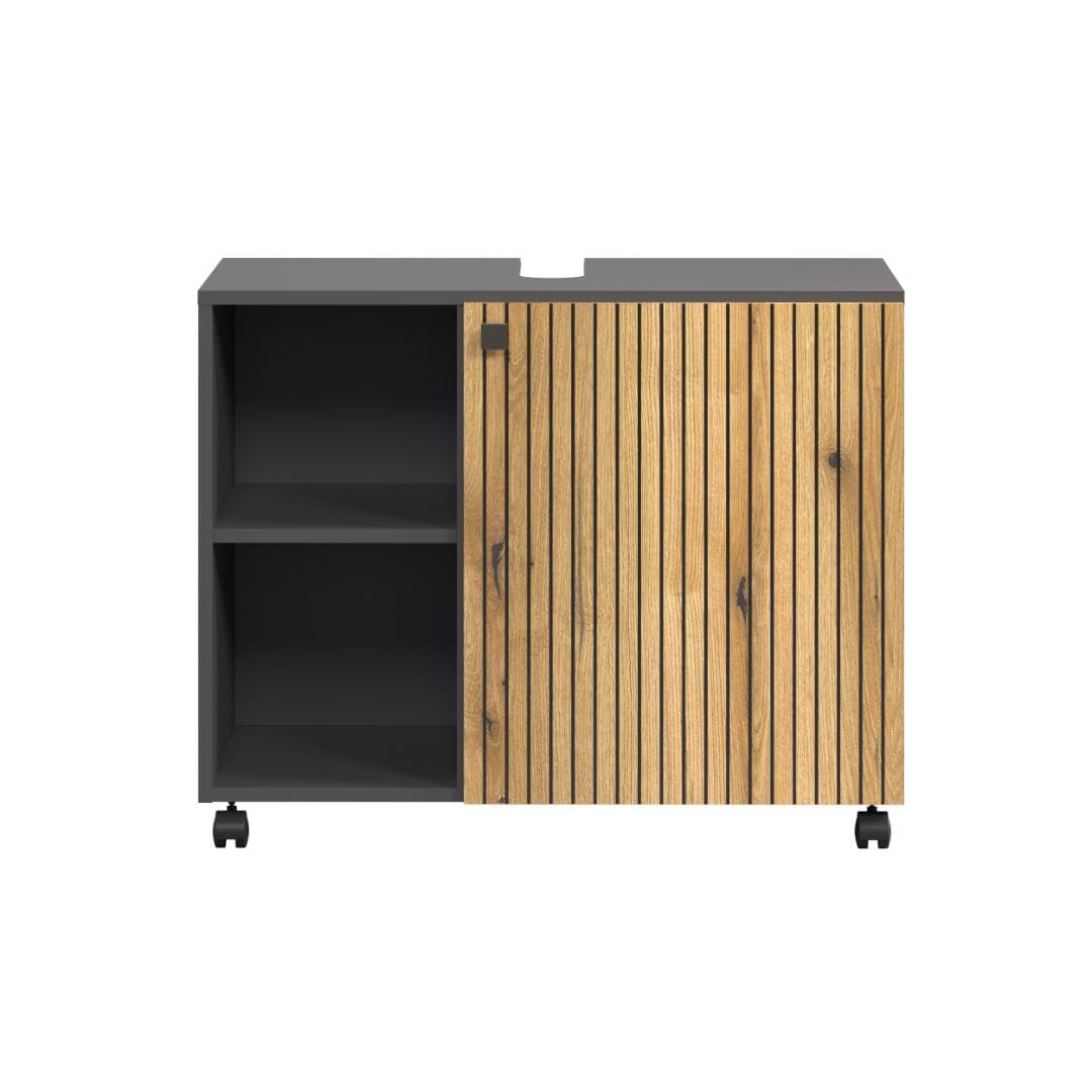 PureBliss Waschbeckenunterschrank Eiche Dekor, antrazit.