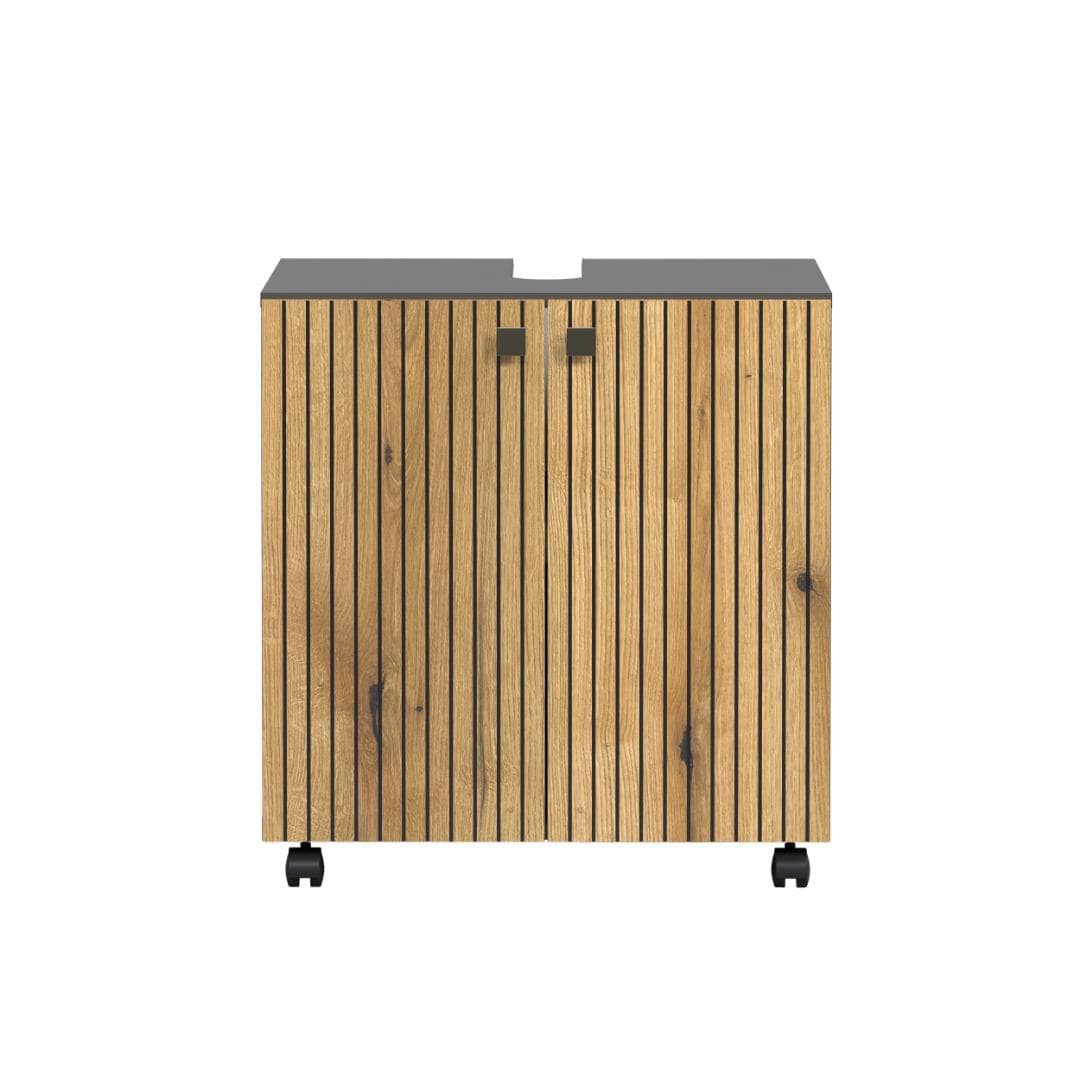 PureBliss Waschbeckenunterschrank Eiche Dekor, antrazit.