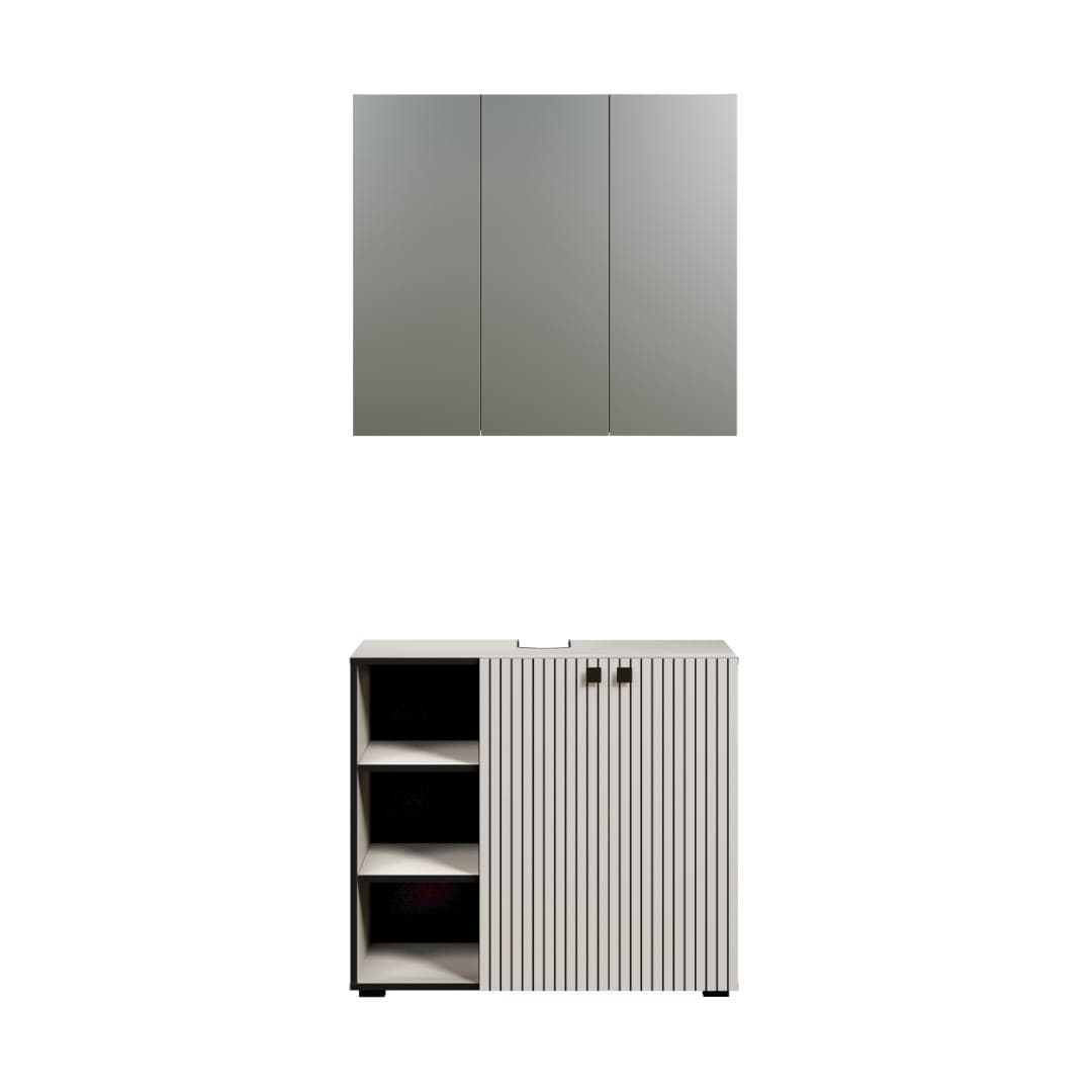 PureBliss Badmöbelset Waschschrank und Spiegelschrank kashmir.